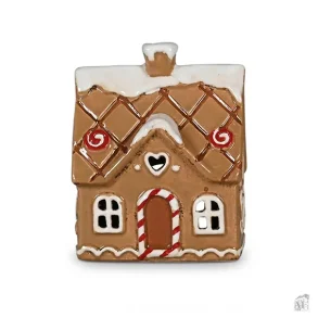 Brunt hus til fyrfadslys fra Det Gamle Apotek, Christmas Ginger, 11 cm h�jt.