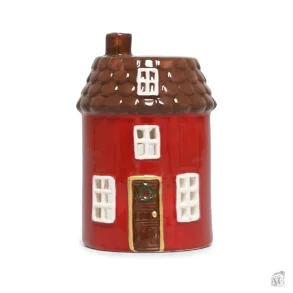 R�d fyrfadsstage Joyful Christmas fra Det Gamle Apotek, 9 cm h�j.
