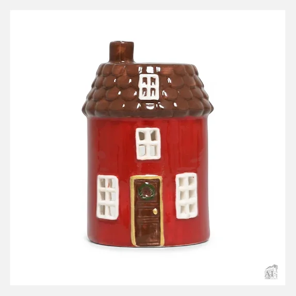 R�d fyrfadsstage Joyful Christmas fra Det Gamle Apotek, 9 cm h�j.
