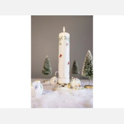 Adventsopstilling med kalenderlys i Jingle Bell lysestage