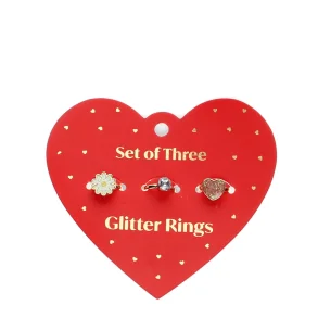 3 stk. glitter - fingerringe