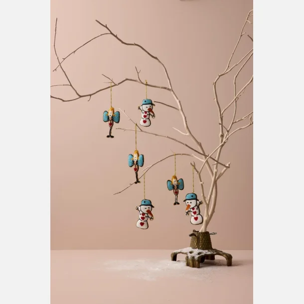 Elegant glasperle-ophng formet som engel til juletret