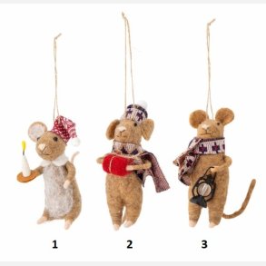 Bloomingville julemus – uldfigurer med snor til ophng