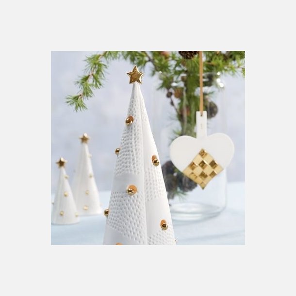 Abildgrd julepynt Julehjerte – smuk og yndig porcelnsfigur, designet af keramiker Jette Abildgrd, et tidlst stykke julepynt