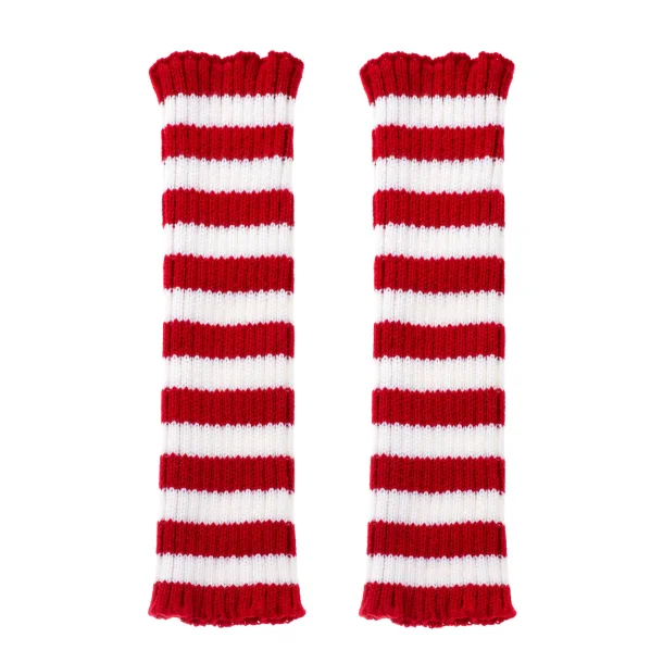 Snazzy Santa r�d og hvide stribede benvarmere
