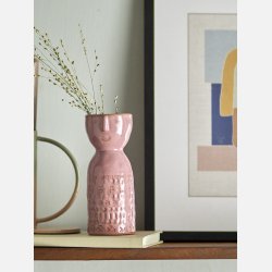 Embla rosa vase fra Bloomingville med geometrisk m�nster