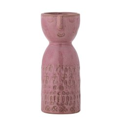 Pink Bloomingville Embla vase i stent�j med stiliseret ansigt