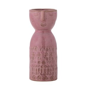 Pink Bloomingville Embla vase i stent�j med stiliseret ansigt