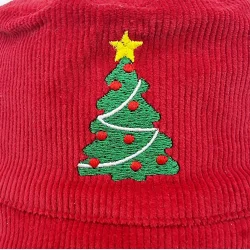R�d julehat i fl�jl med hvid foring fra Snazzy Santa