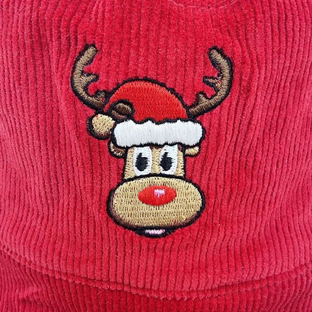 R�d julehat i fl�jl med hvid foring fra Snazzy Santa