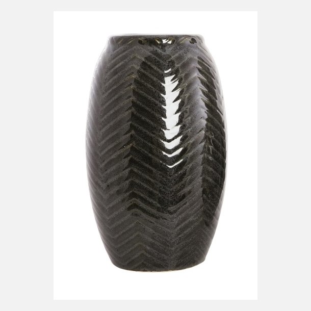 Vase, Zig Zag, sort/bl�