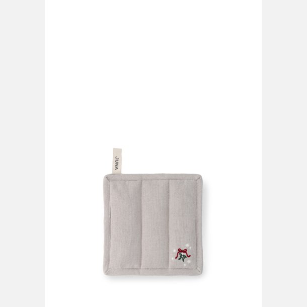 Christmas Fable grydelap fra JUNA med broderede julemotiver i naturfarver