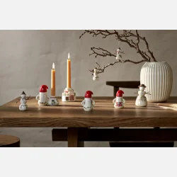 Nissefar lysestage i hvidt porcel�n fra K�hler, 10 cm h�j.