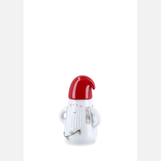 Nissefar julefigur fra K�hler med guldknapper og fine julemotiver, 9 cm h�j.