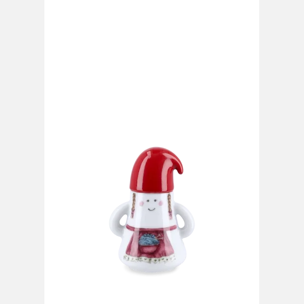 K�hler Hammersh�i Christmas Nissemor i hvidt porcel�n med r�d nissehue.