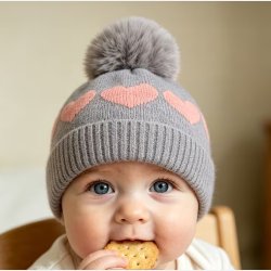 Nuttet babyhue med hjerter 