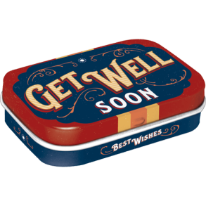 ske med mintpastiller - Get Well Soon. Best wishes 