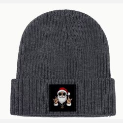 Cool gr� julehue med julemand og solbriller