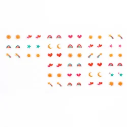 Farverige stick‑on �reringe fra Rex London