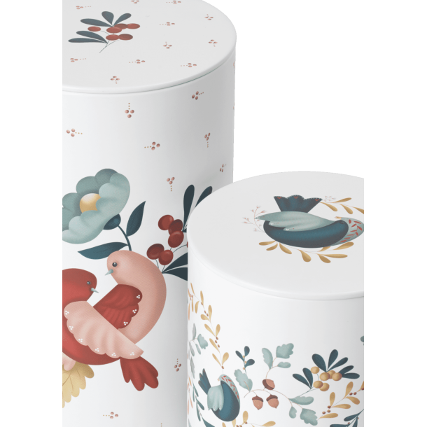 Porcelnsdser med naturinspirerede lg – 10 og 11 cm