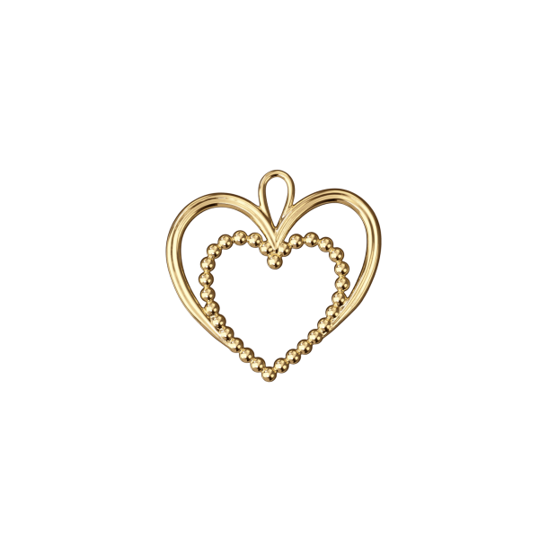 Klassisk julepynt med kunstnerisk kant – perlehjerte belagt med guld