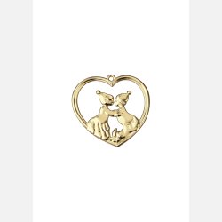 Karen Blixens Jul  Forgyldt Hjerte med Kyssende Nisser 2025