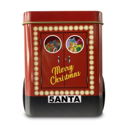 Rd lastbil med gaver og juletr – dekorativ julepynt