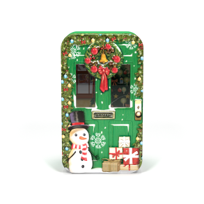 Kagedse formet som julepyntet hoveddr – Silver Crane