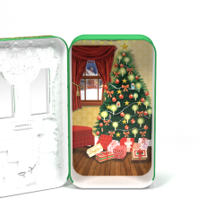 Indvendig julestue med juletr og gaver – 0,5 liter kapacitet