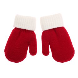 Varme r�de og hvide vanter til b�rn fra Snazzy Santa