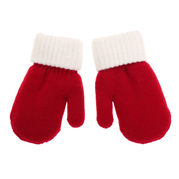 Varme r�de og hvide vanter til b�rn fra Snazzy Santa