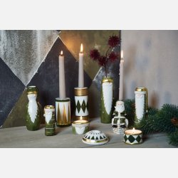 Vase med julemand - Grn