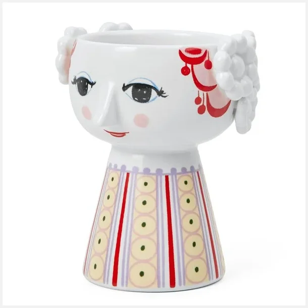 Bjrn Wiinblad  Eva lysestage i gul/lavendel | Porceln | H9,5 cm | Fragtfri levering