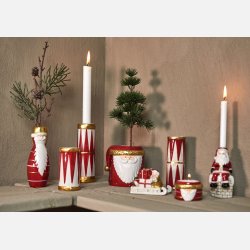 Vase med julemand - Rd