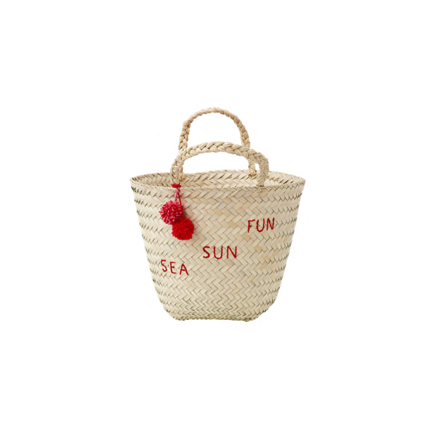 Farverig strandtaske fra RICE – perfekt til strand og picnic