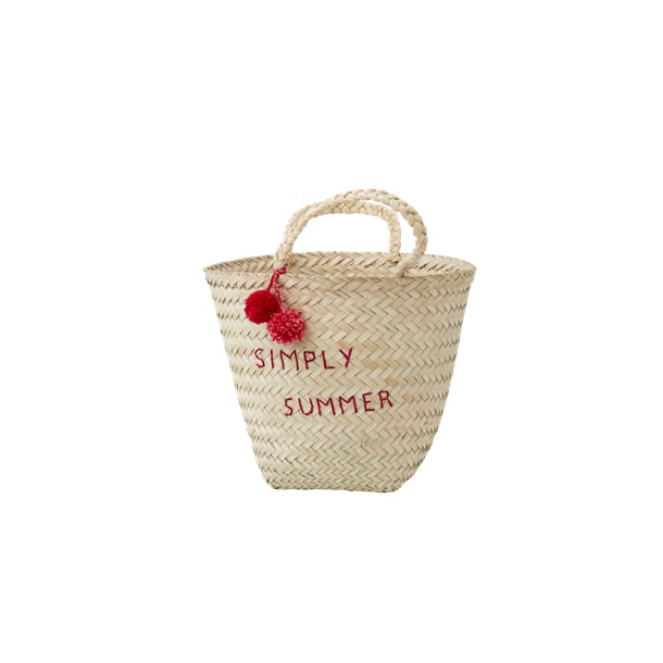 Farverig strandtaske fra RICE – perfekt til strand og picnic