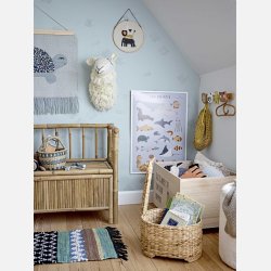 Bloomingville MINI  Lysebl rumopdelt tallerken | Eat up little one &amp; Remember your veggies