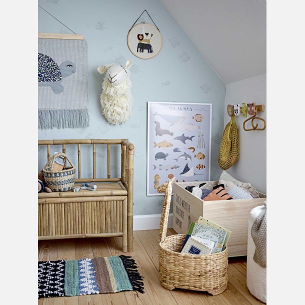 Bloomingville MINI  Lysebl rumopdelt tallerken | Eat up little one &amp; Remember your veggies