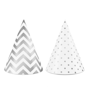 Partyhatte Hvid/Silver