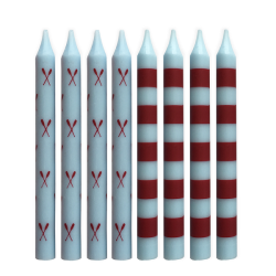 Lys. Pakke med12 stk. Bl/bordeaux