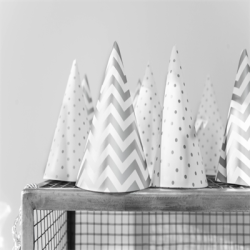 Partyhatte Hvid/Silver