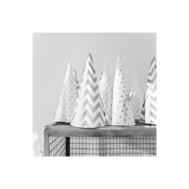 Partyhatte Hvid/Silver