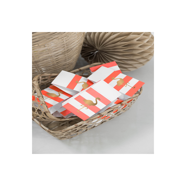 Treat bags Coral med flamingo