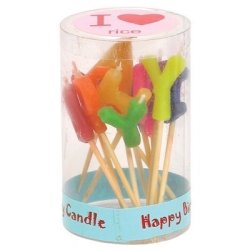 Farverige kagelys fra RICE – 3 cm hje og festlige