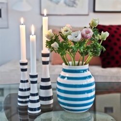 Omaggio lysestage, sort - mellem