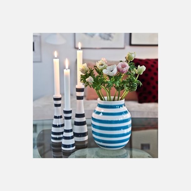 Omaggio lysestage, sort - mellem