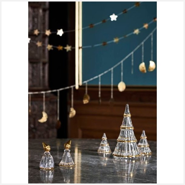 Holmegaard Fairytales glasjuletr – hndmalet med gulddetaljer, H7,5 cm