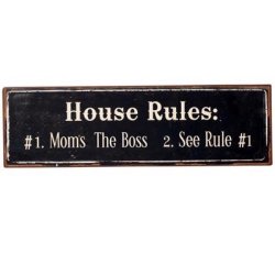 House Rules skilt – “Moms the boss” i moderne design