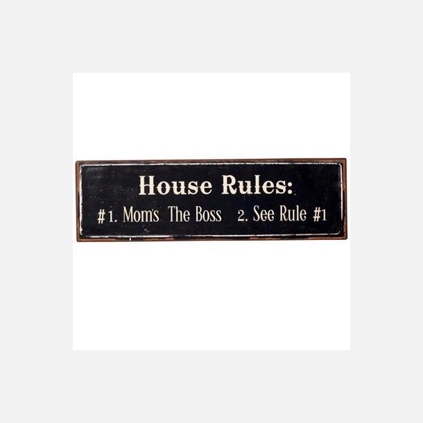 House Rules - Emaljeskilt