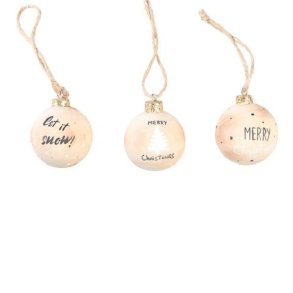 Det Gamle Apotek - Julekugler i tr med tekst 